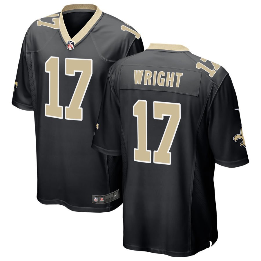 Ryan Wright Men’s Nike Black New Orleans Saints Custom Game Jersey