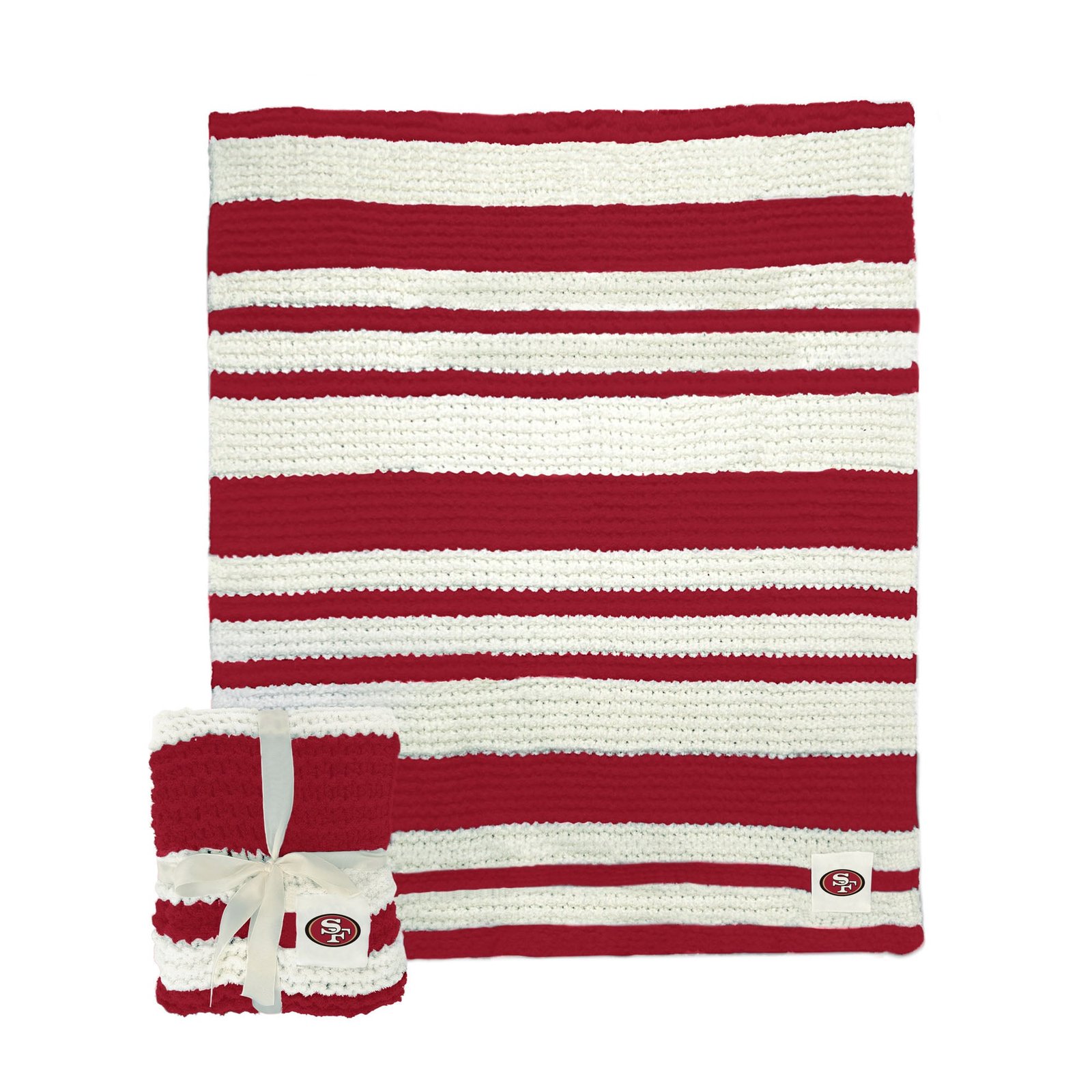 San Francisco 49ers 50″ x 60″ Cable-Knit Throw Blanket