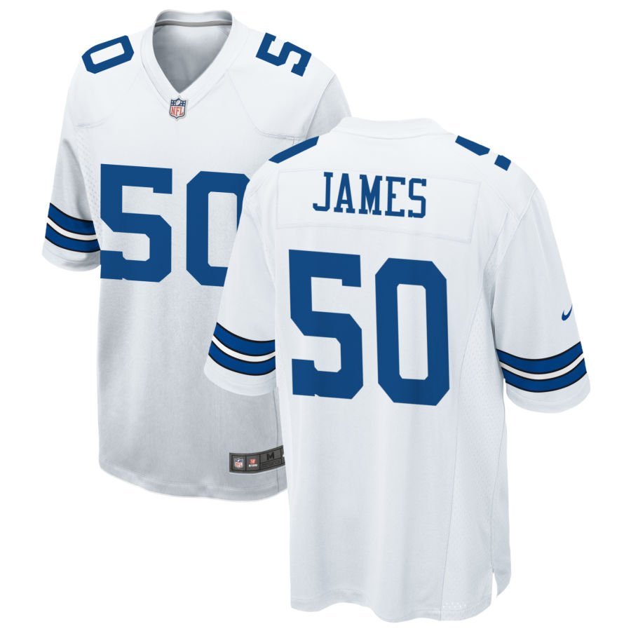 Shemar James Men’s Nike White Dallas Cowboys Custom Game Jersey