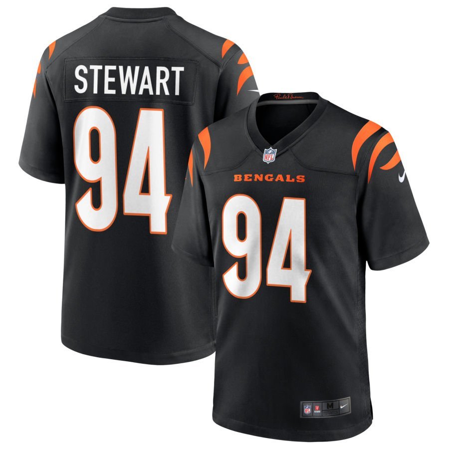 Shemar Stewart Youth Nike Black Cincinnati Bengals Logo Game Custom Jersey