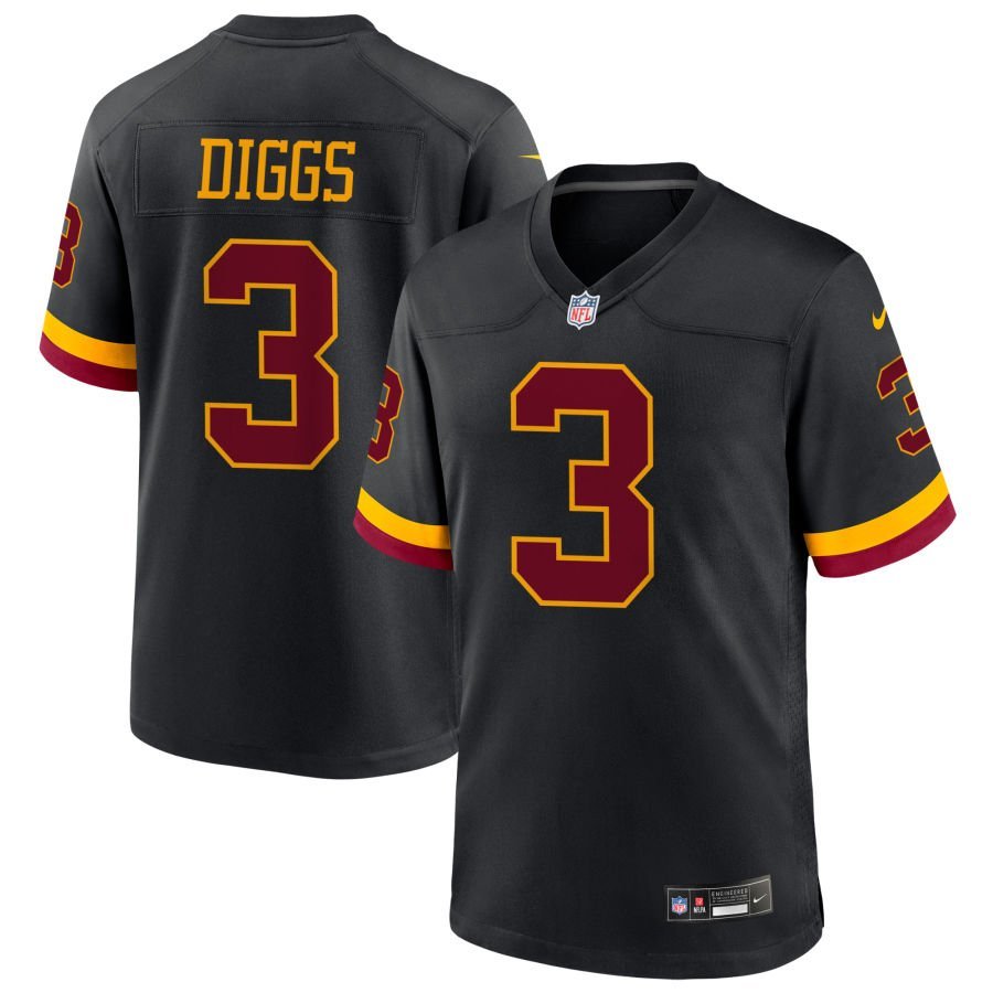 Stefon Diggs Men’s Nike Black Washington Commanders Hail Raiser Alternate Custom Game Jersey
