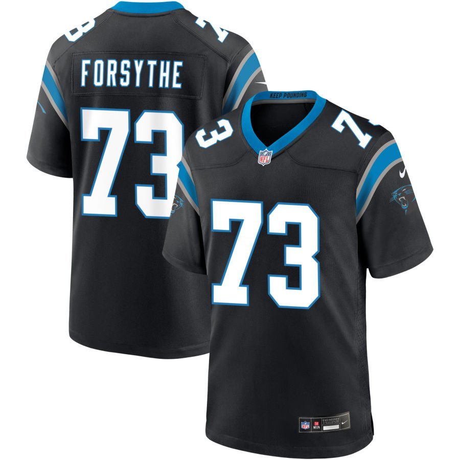 Stone Forsythe Men’s Nike Black Carolina Panthers Custom Game Jersey