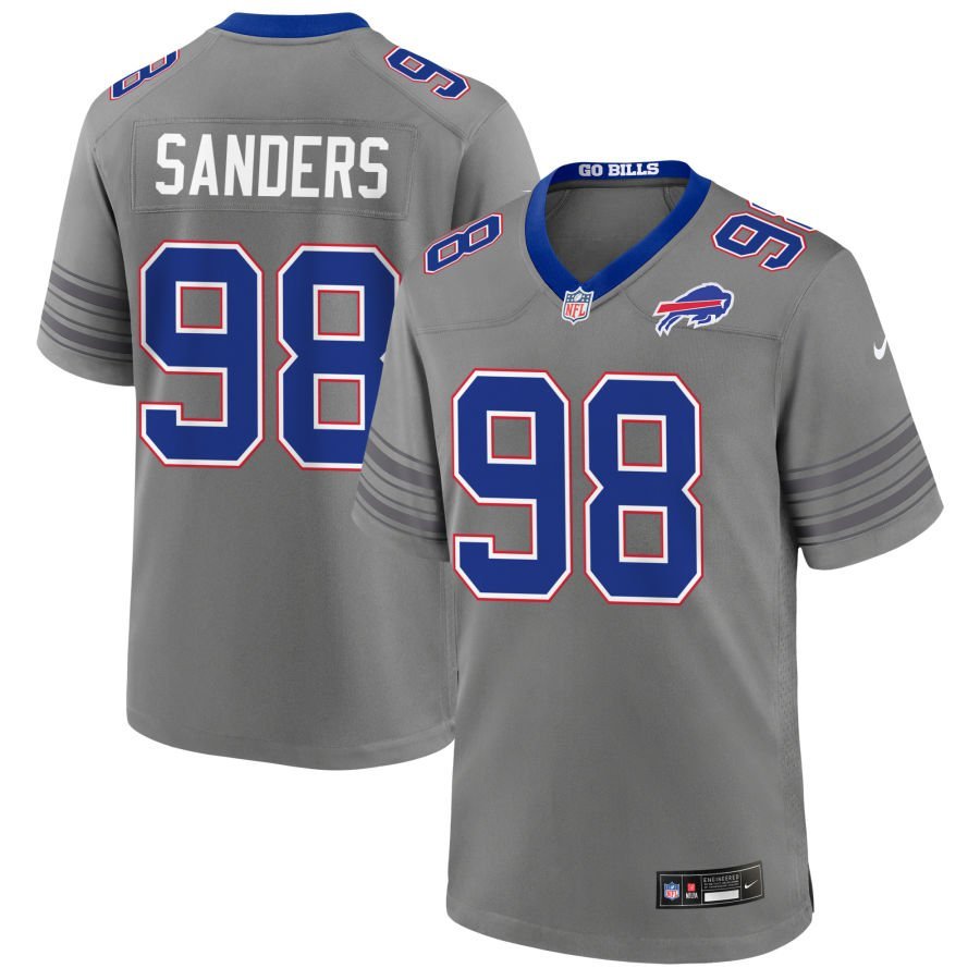 T.J. Sanders Men’s Nike Gray Buffalo Bills Nickel City Custom Game Jersey