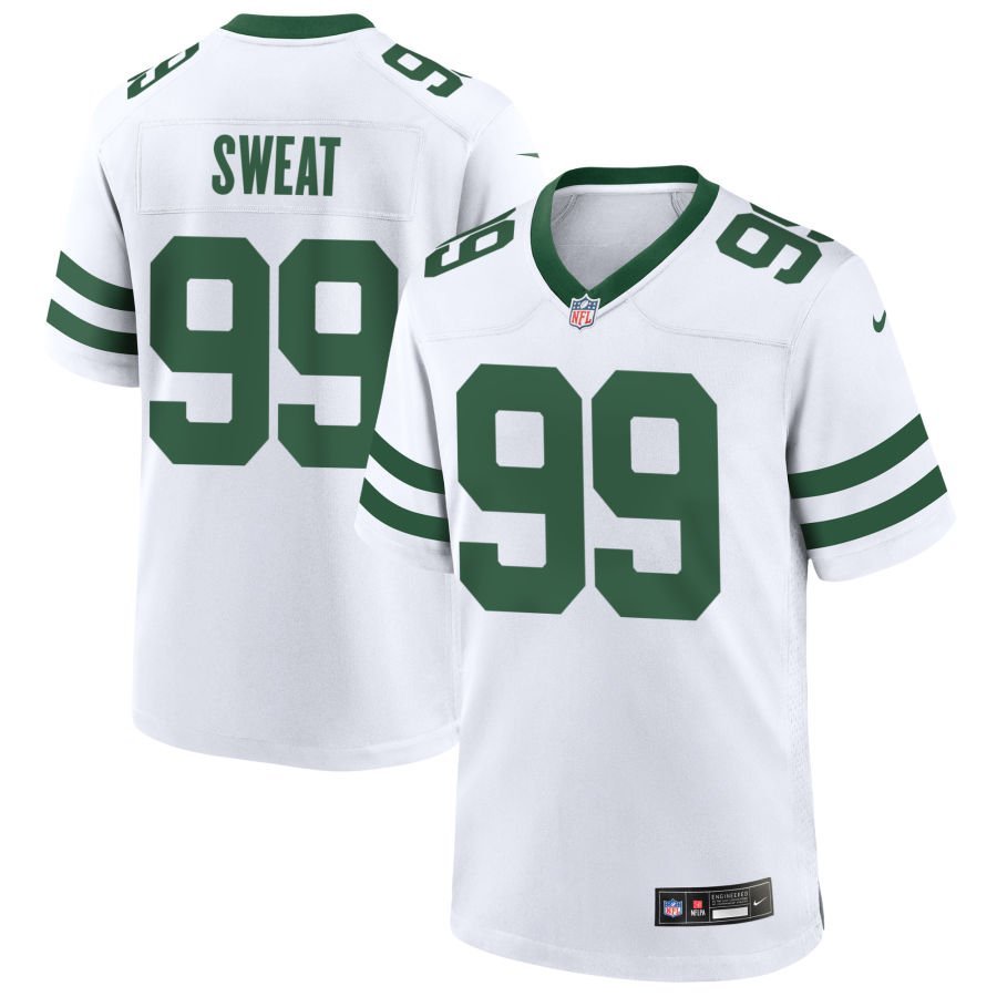 T’Vondre Sweat Men’s Nike Legacy White New York Jets Custom Game Jersey