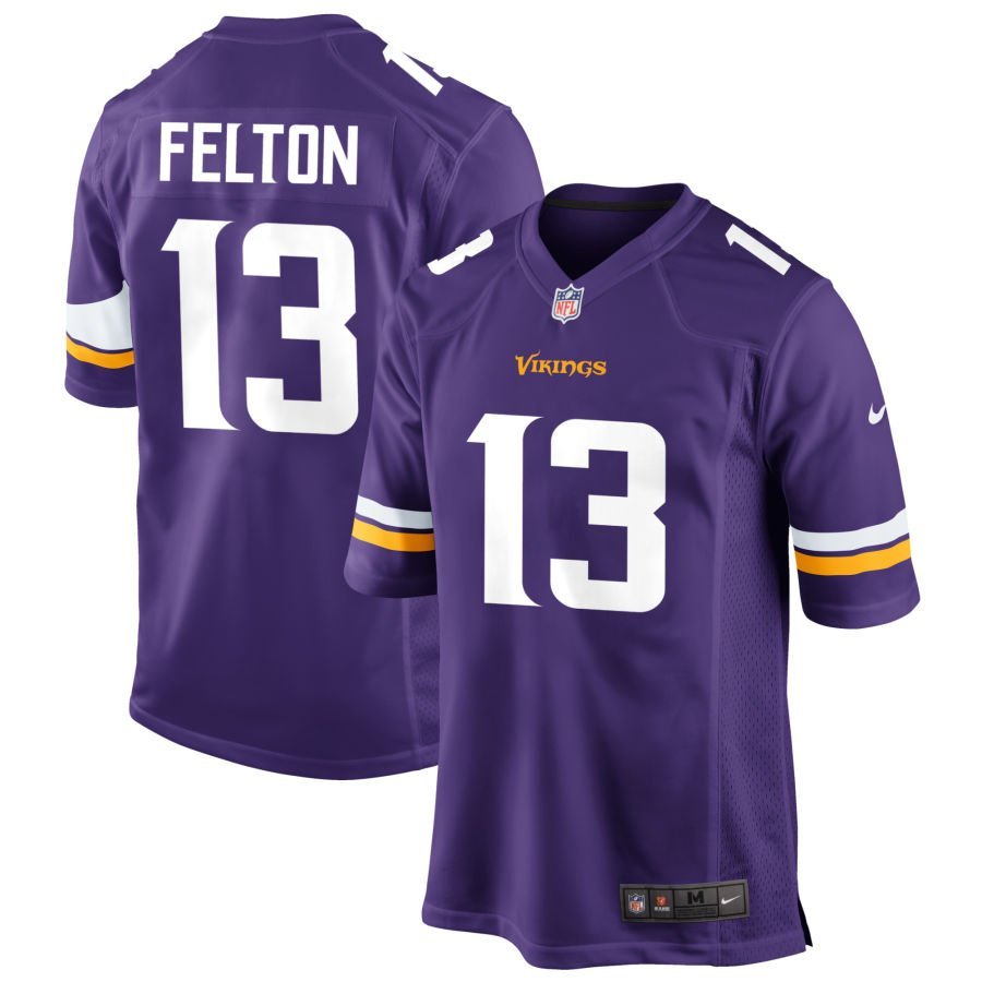 Tai Felton Men’s Nike Purple Minnesota Vikings Custom Game Jersey