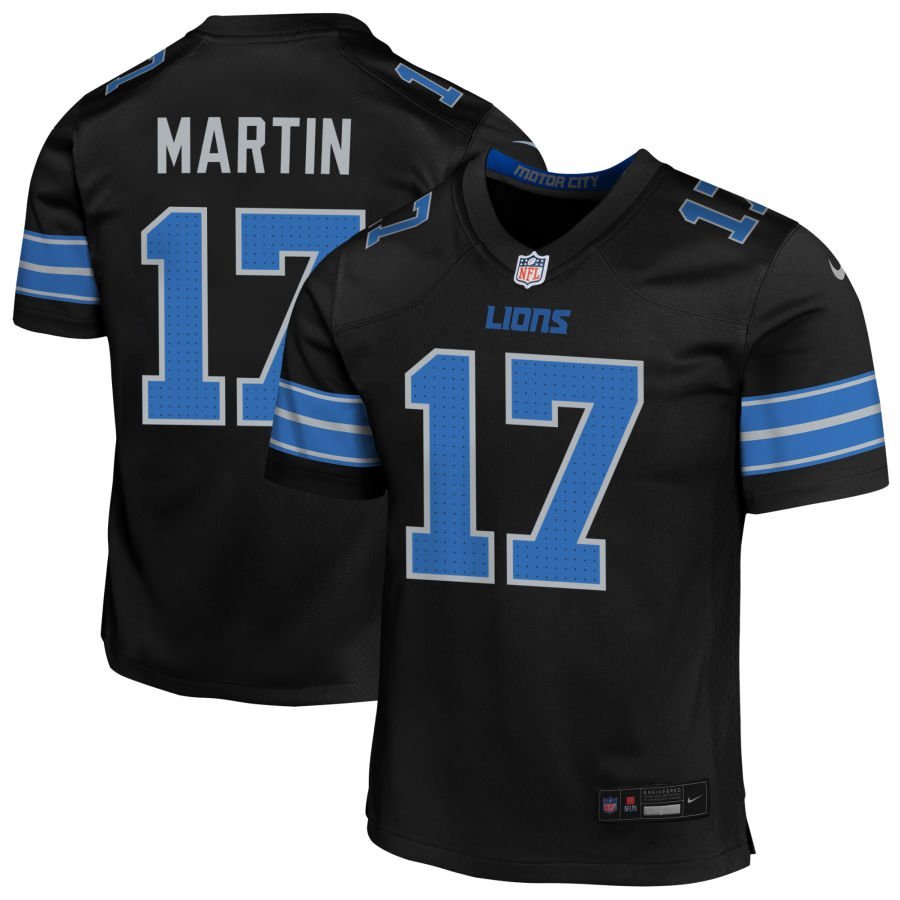 Tay Martin Youth Nike Black Detroit Lions Alternate Custom Game Jersey