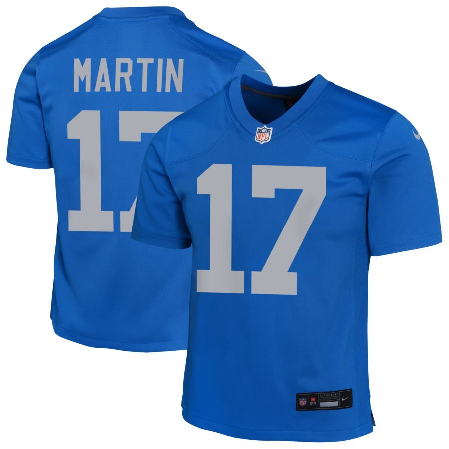 Tay Martin Youth Nike Blue Detroit Lions Alternate Custom Game Jersey