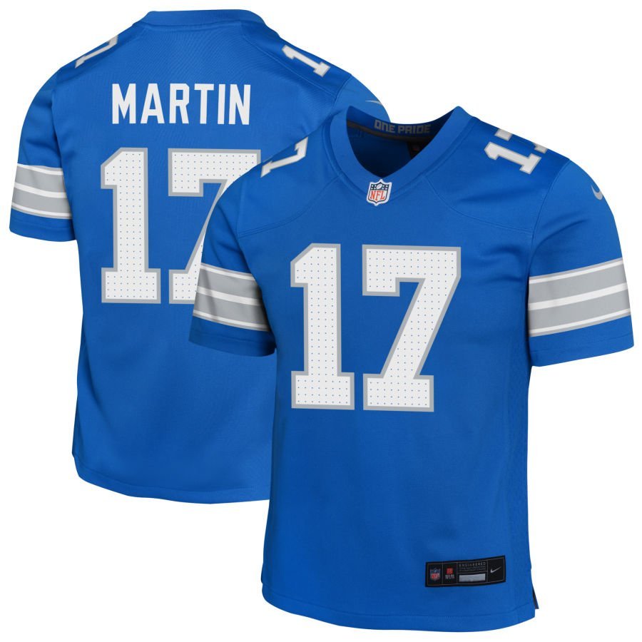Tay Martin Youth Nike Blue Detroit Lions Custom Game Jersey