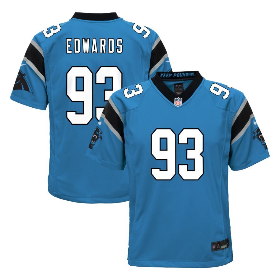 TeRah Edwards Youth Nike Blue Carolina Panthers Alternate Custom Game Jersey