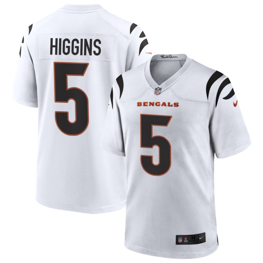 Tee Higgins Men’s Nike White Cincinnati Bengals Game Custom Jersey