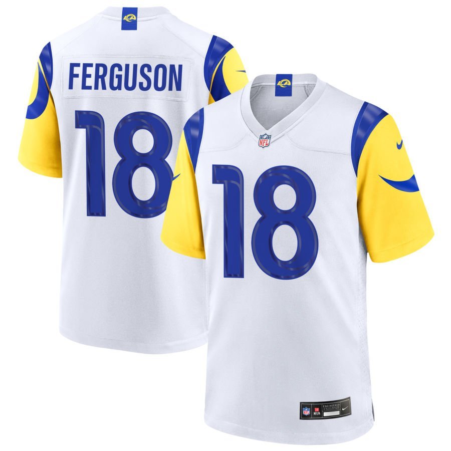 Terrance Ferguson Men’s Nike White Los Angeles Rams Custom Game Jersey