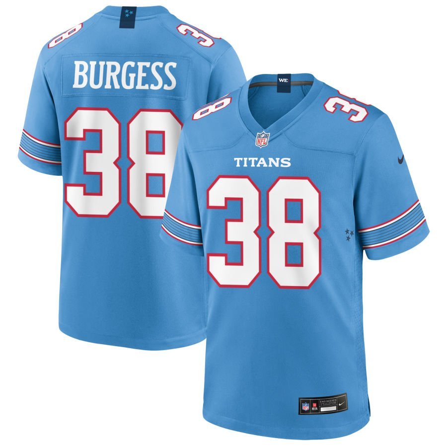 Terrell Burgess Youth Nike Blue Tennessee Titans Game Custom Jersey