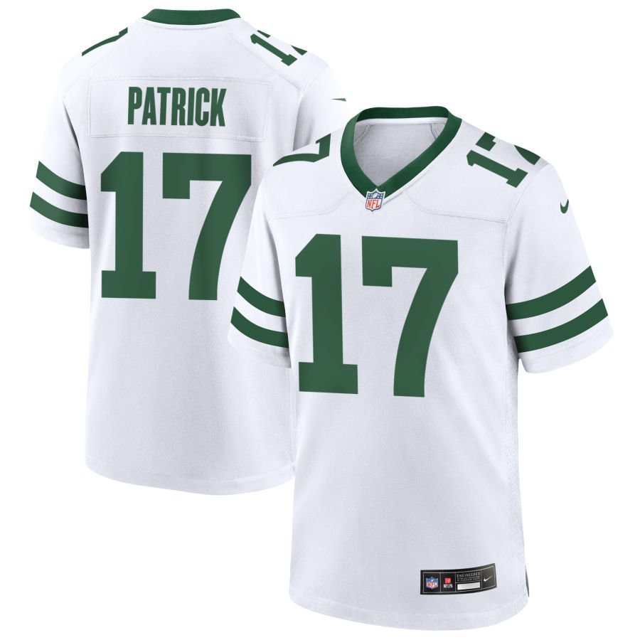 Tim Patrick Men’s Nike Legacy White New York Jets Custom Game Jersey