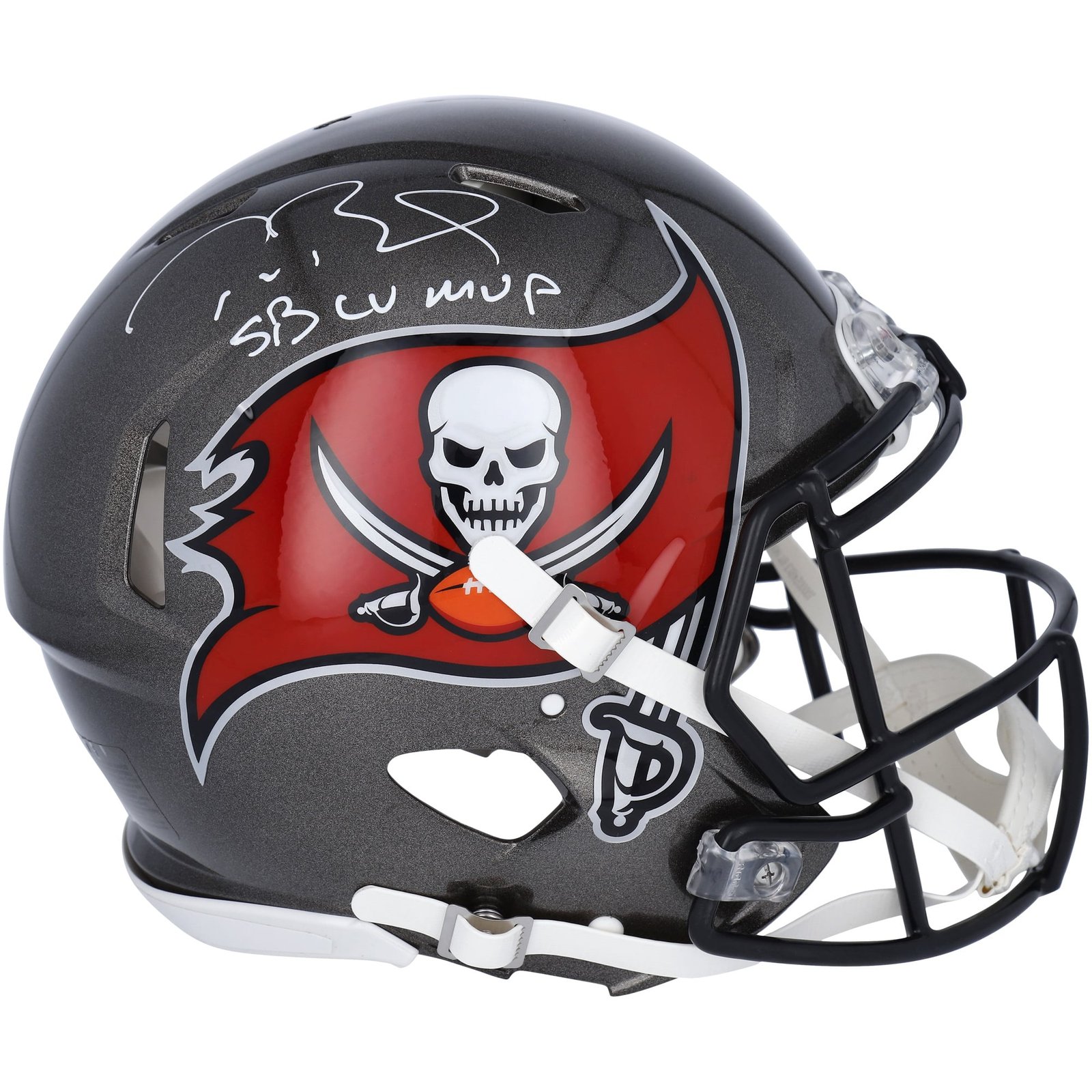 Tom Brady Tampa Bay Buccaneers Autographed Super Bowl LV Champions Riddell Speed Authentic Helmet with “LV MVP” Inscription