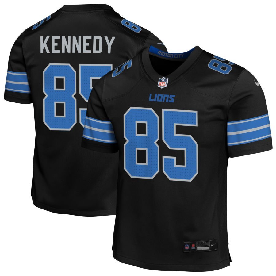 Tom Kennedy Youth Nike Black Detroit Lions Alternate Custom Game Jersey