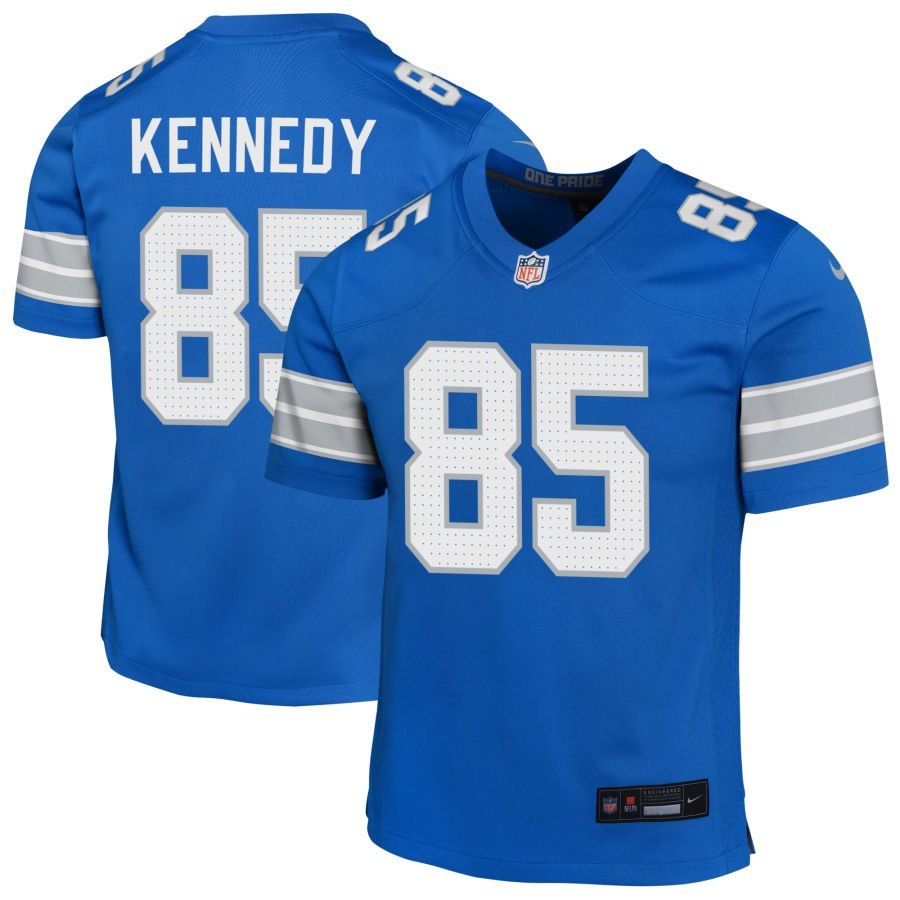 Tom Kennedy Youth Nike Blue Detroit Lions Custom Game Jersey