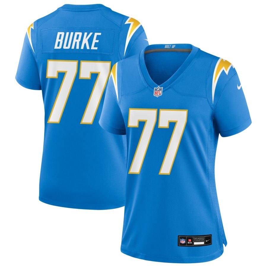 Travis Burke Women’s Nike Powder Blue Los Angeles Chargers Custom Game Jersey