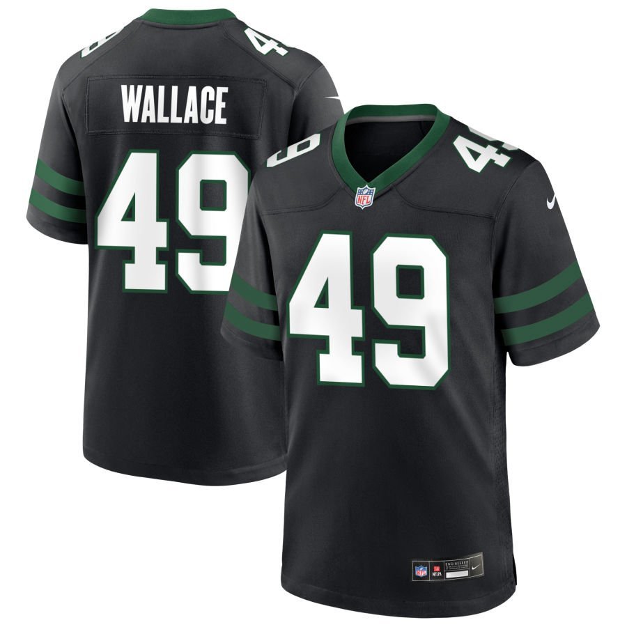 Trevin Wallace Men’s Nike Legacy Black New York Jets Alternate Custom Game Jersey