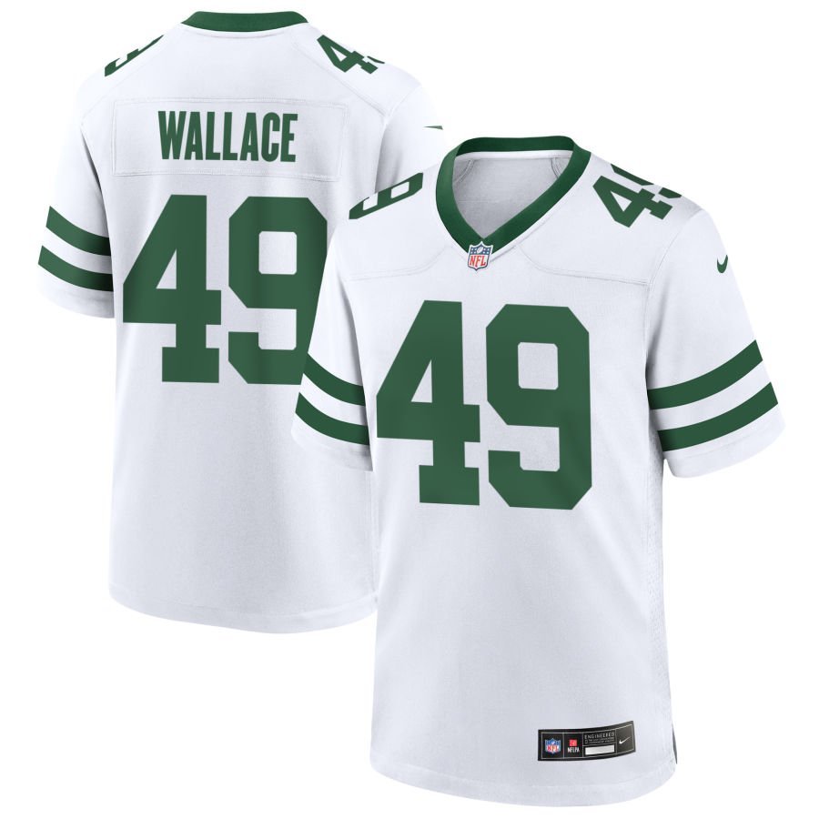 Trevin Wallace Men’s Nike Legacy White New York Jets Custom Game Jersey