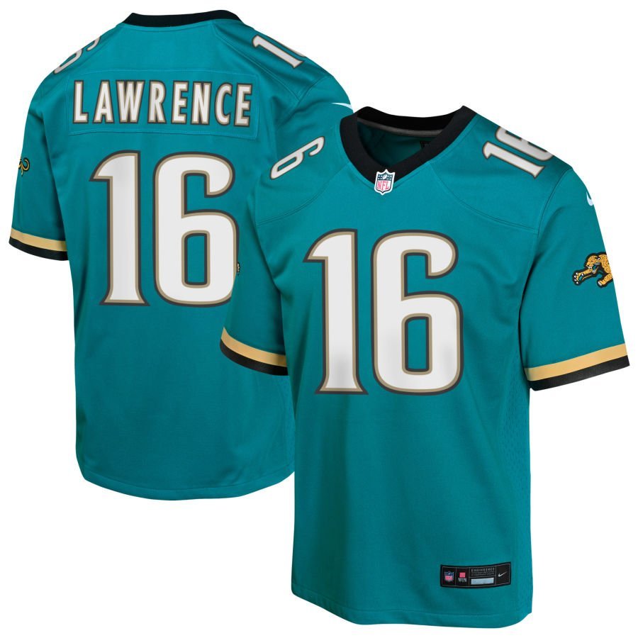 Trevor Lawrence Youth Nike Teal Jacksonville Jaguars Prowler Throwback Custom Game Jersey
