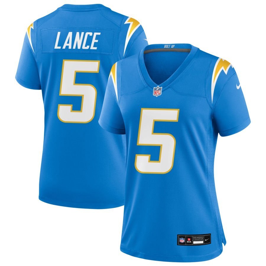 Trey Lance Women’s Nike Powder Blue Los Angeles Chargers Custom Game Jersey