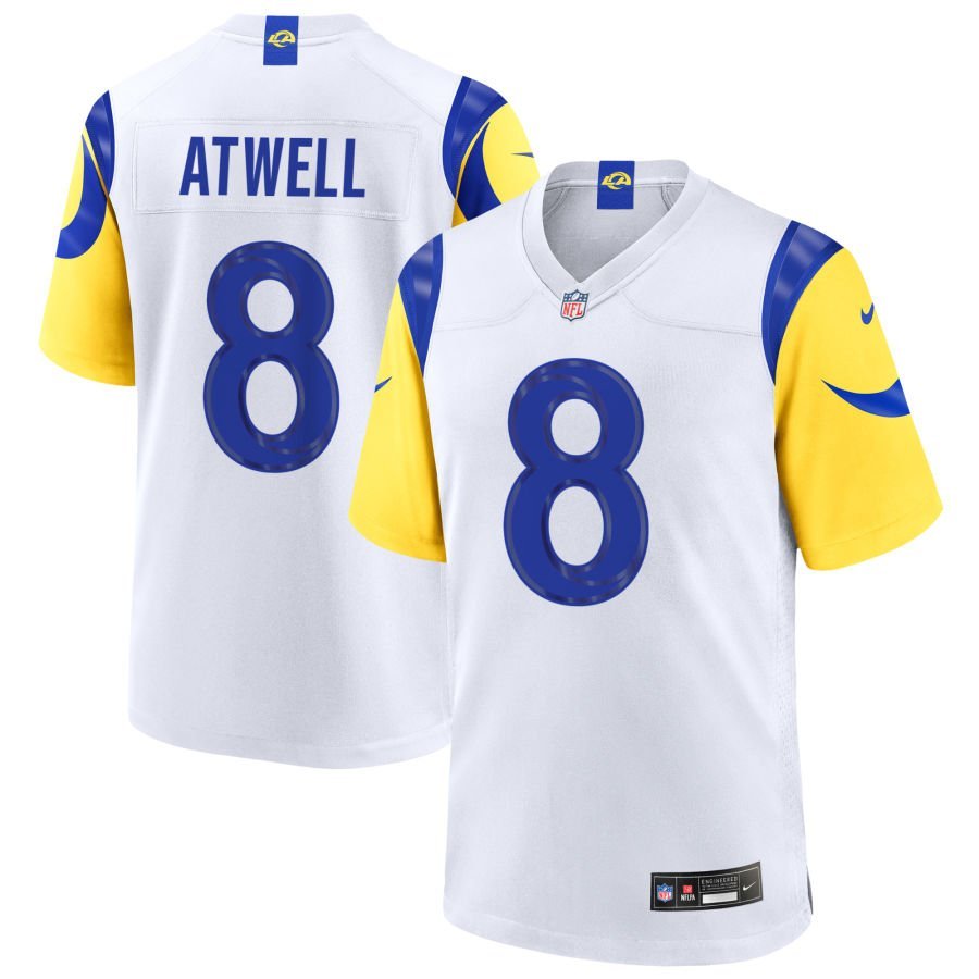 Tutu Atwell Men’s Nike White Los Angeles Rams Custom Game Jersey