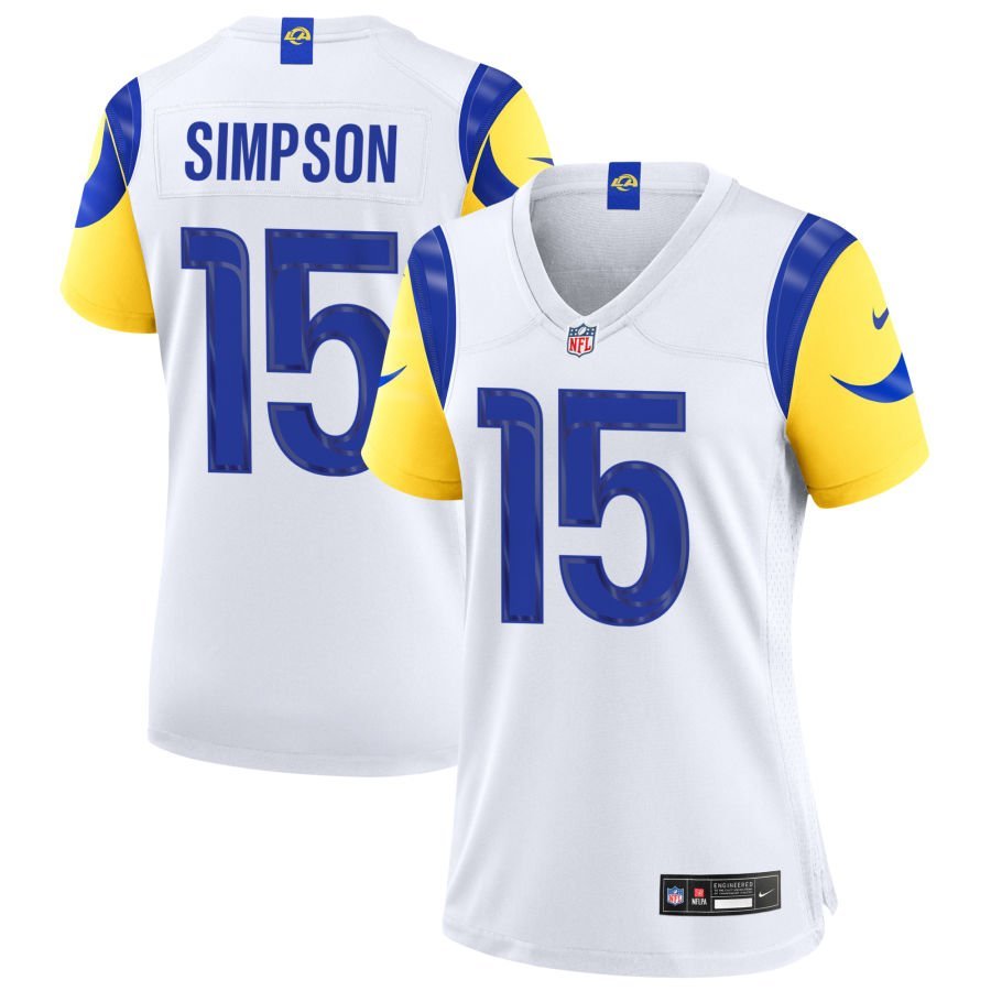 Ty Simpson Women’s Nike White Los Angeles Rams Custom Game Jersey