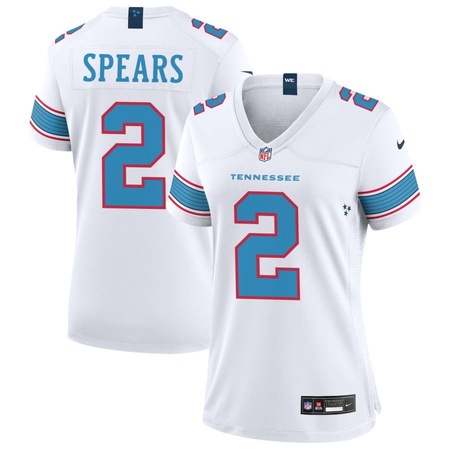 Tyjae Spears Women’s Nike White Tennessee Titans Game Custom Jersey