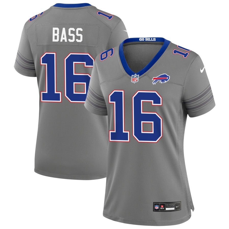 Tyler Bass Women’s Nike Gray Buffalo Bills Nickel City Custom Game Jersey