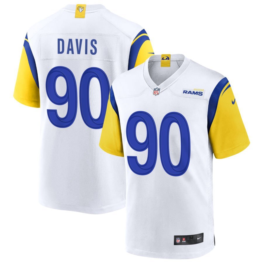 Tyler Davis Men’s Nike White Los Angeles Rams Alternate Custom Jersey