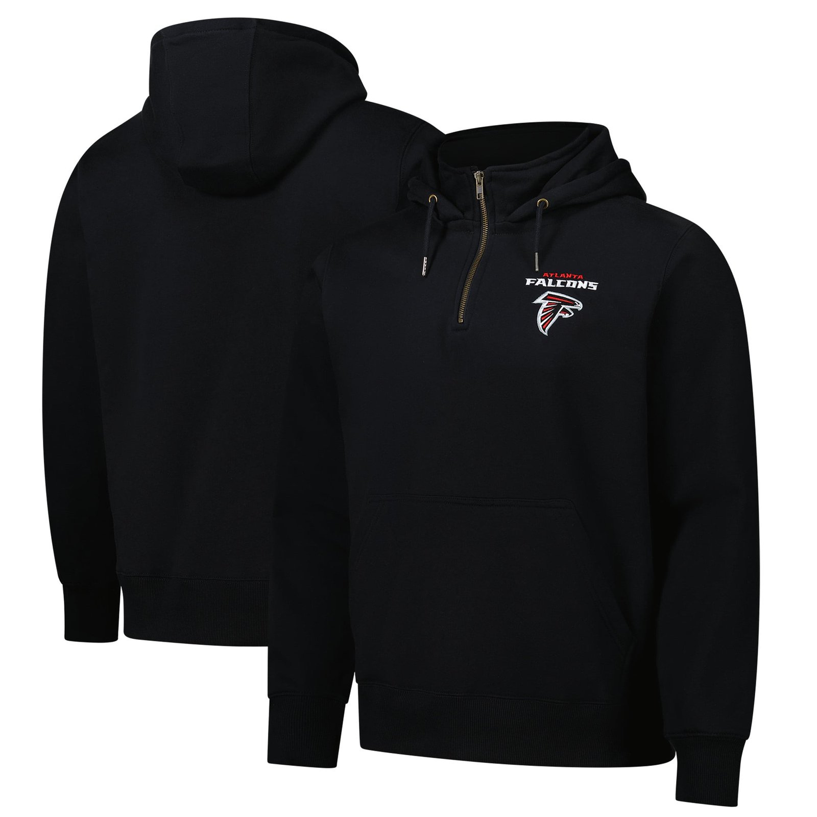 Unisex Dunbrooke Black Atlanta Falcons Defender Quarter-Zip Hoodie