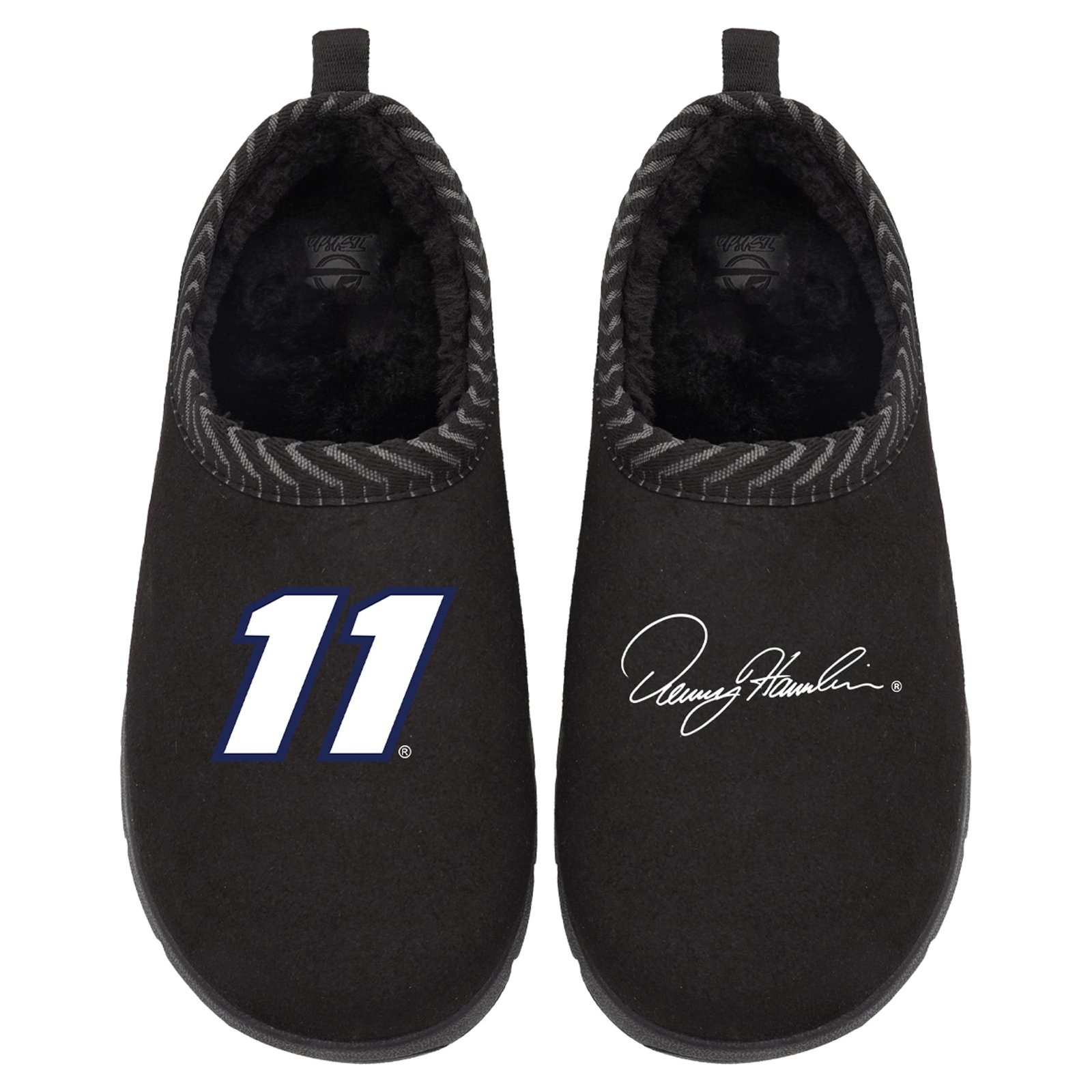 Unisex ISlide Black Denny Hamlin Number & Signature Mission Slippers