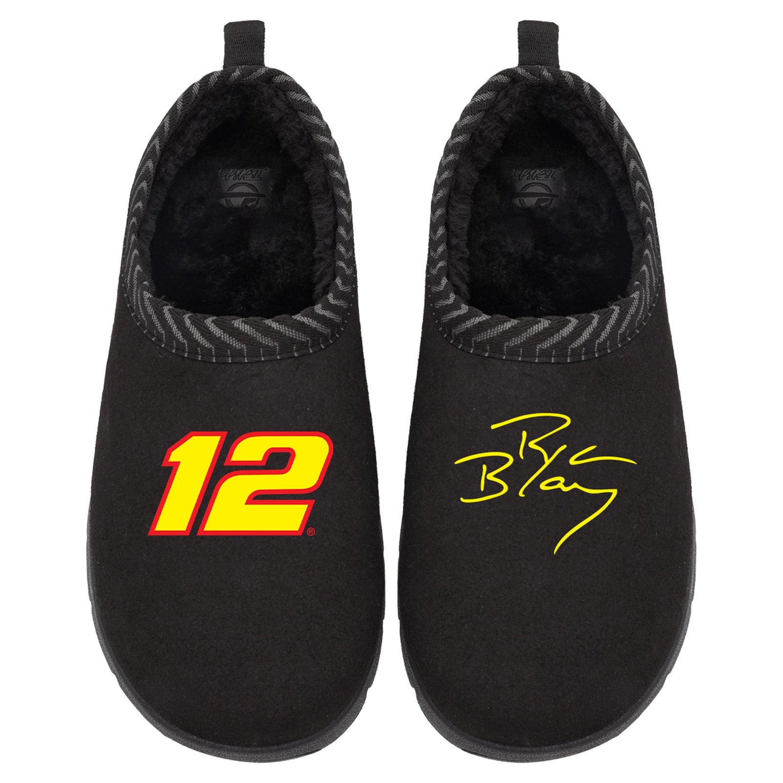 Unisex ISlide Black Ryan Blaney Number & Signature Mission Slippers