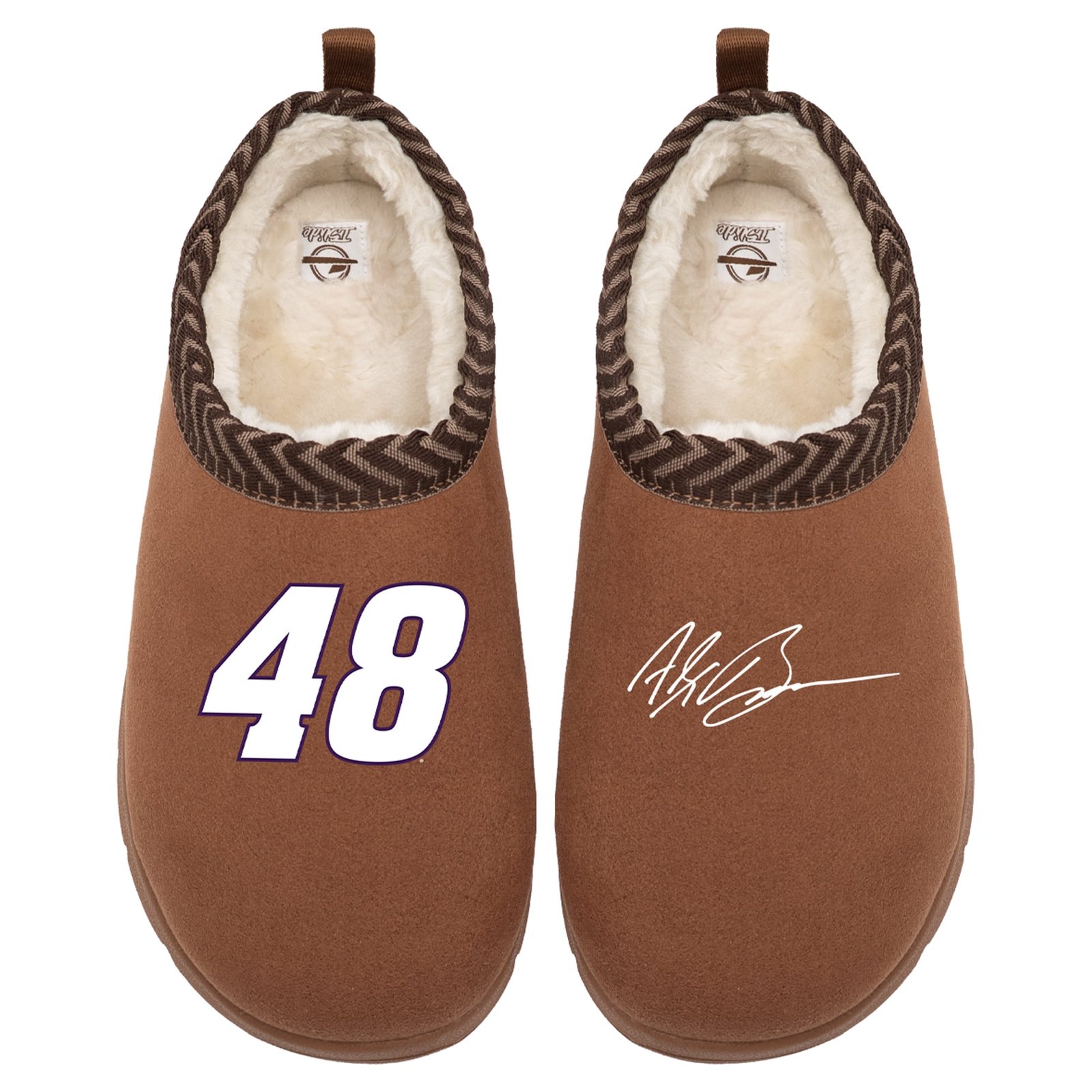 Unisex ISlide Brown Alex Bowman Number & Signature Mission Slippers