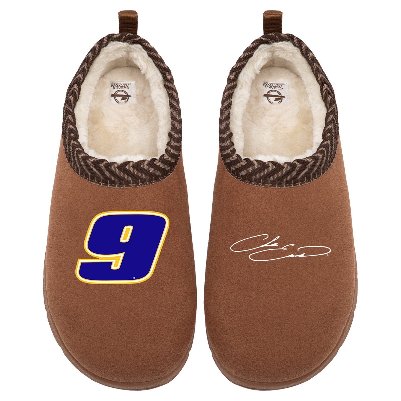Unisex ISlide Brown Chase Elliott Number & Signature Mission Slippers