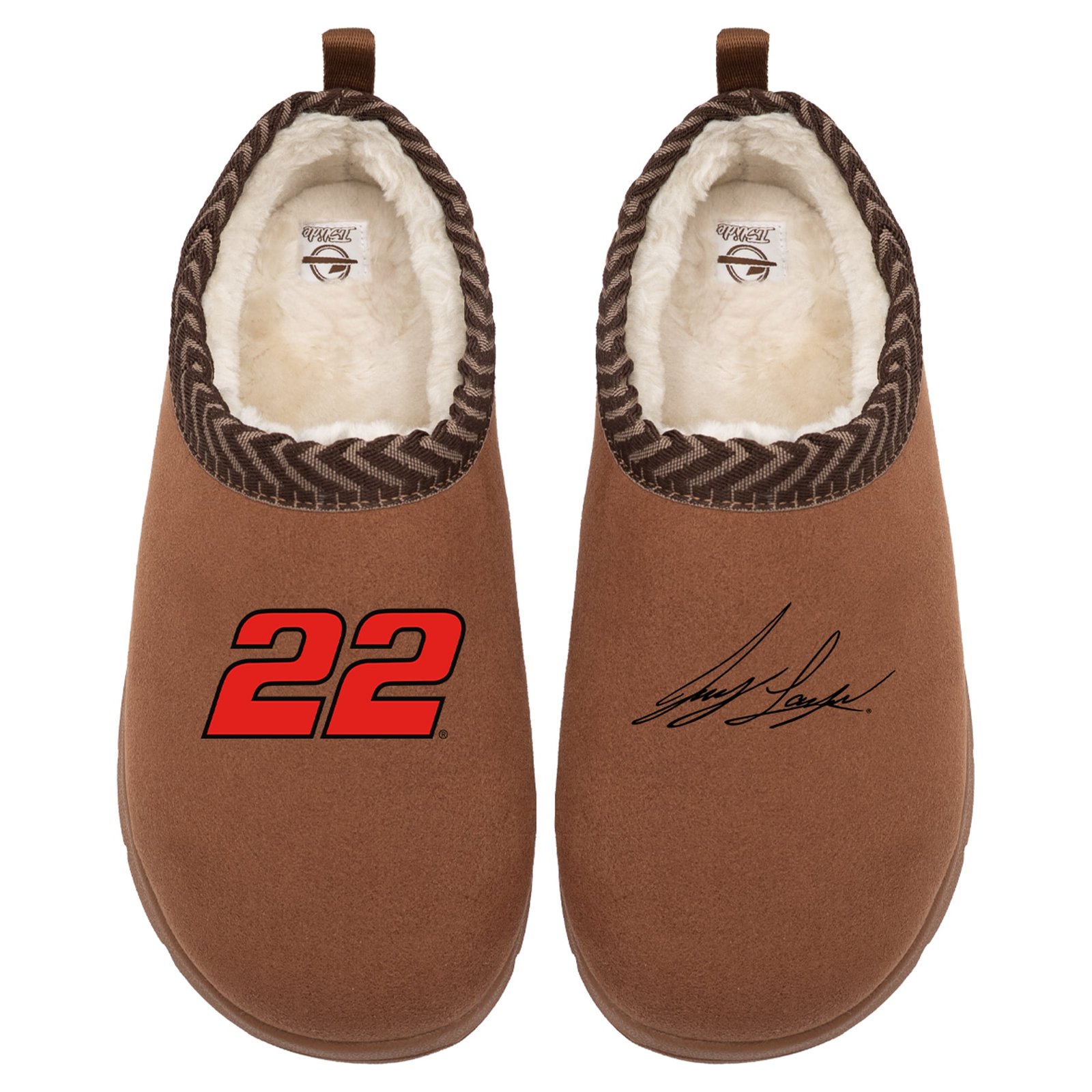Unisex ISlide Brown Joey Logano Number & Signature Mission Slippers