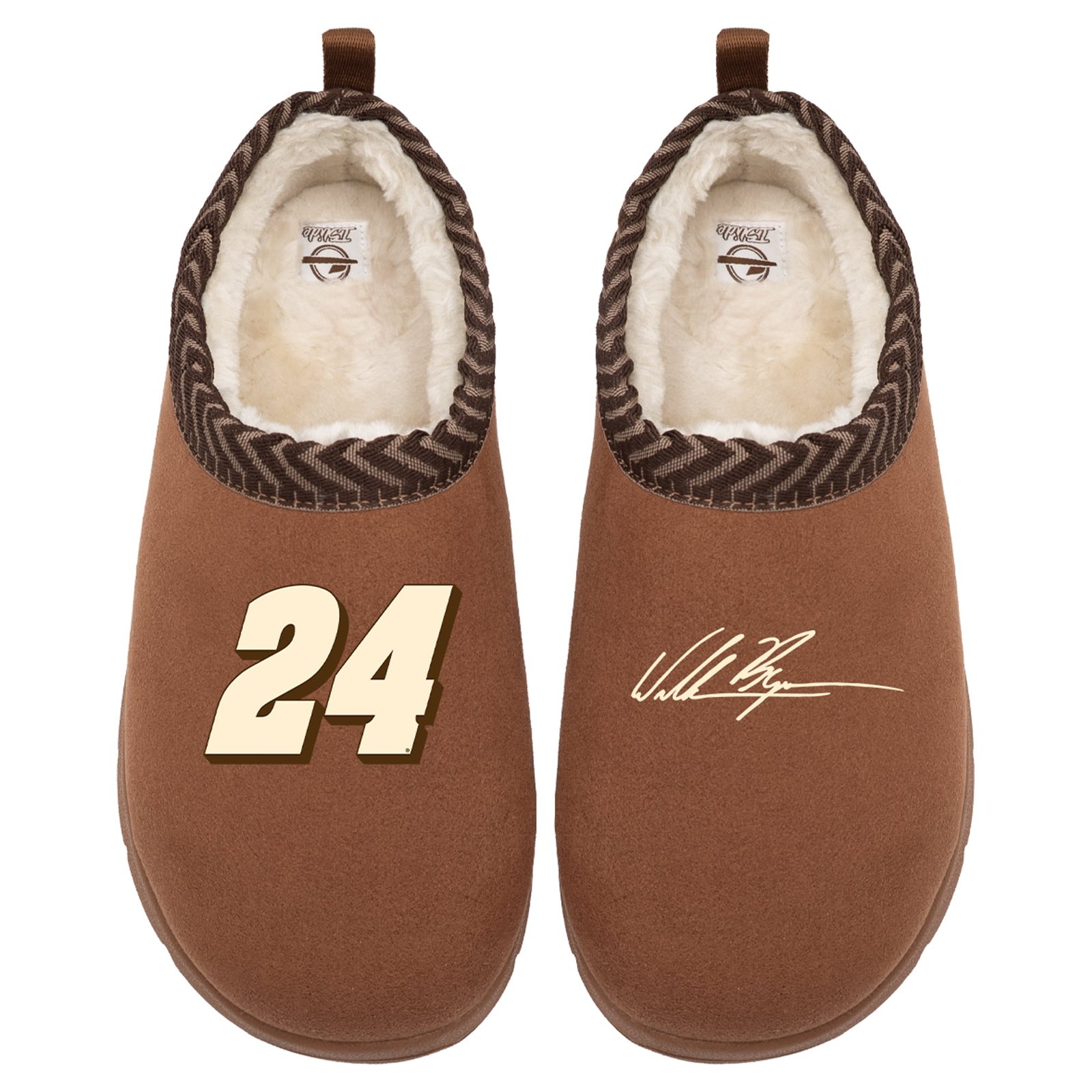 Unisex ISlide Brown William Byron Number & Signature Mission Slippers