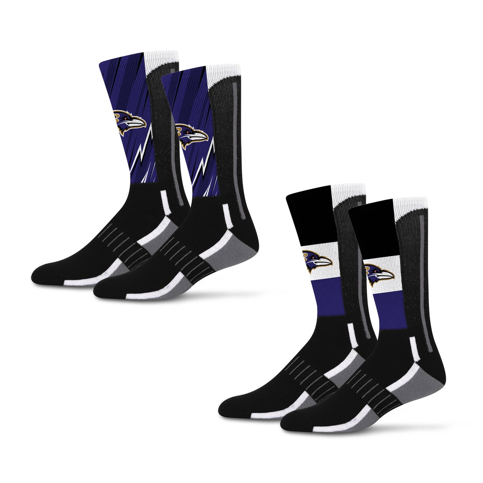 Unisex Starter Baltimore Ravens Big Energy Neo Two-Pack Crew Socks Set