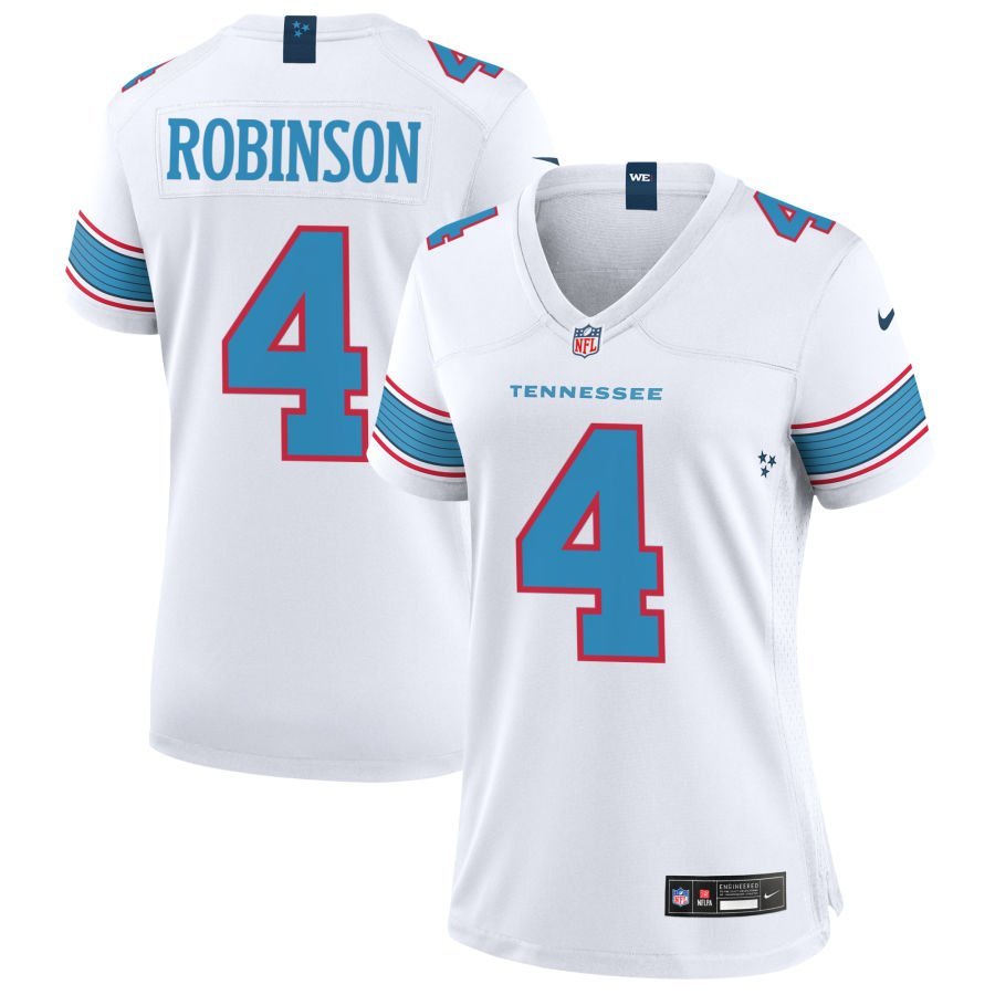 Wan’Dale Robinson Women’s Nike White Tennessee Titans Game Custom Jersey