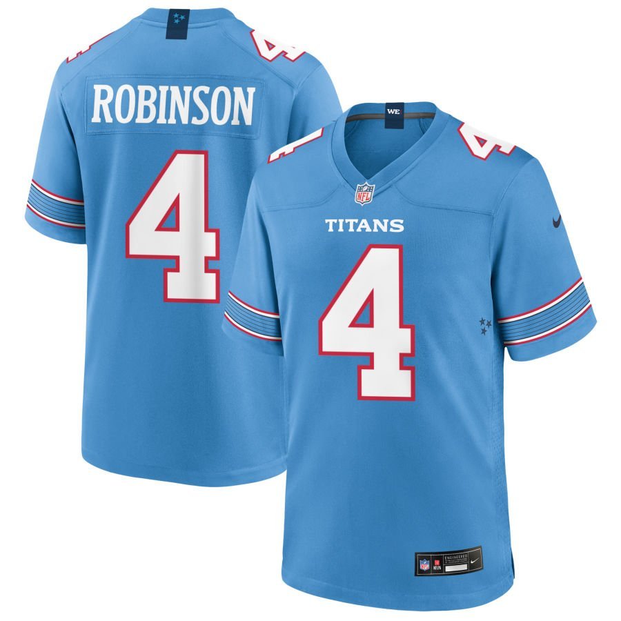 Wan’Dale Robinson Youth Nike Blue Tennessee Titans Game Custom Jersey