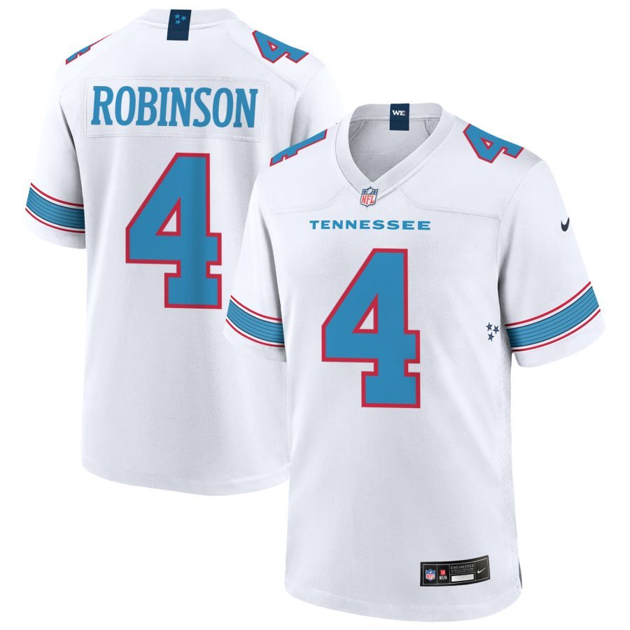 Wan’Dale Robinson Youth Nike White Tennessee Titans Game Custom Jersey