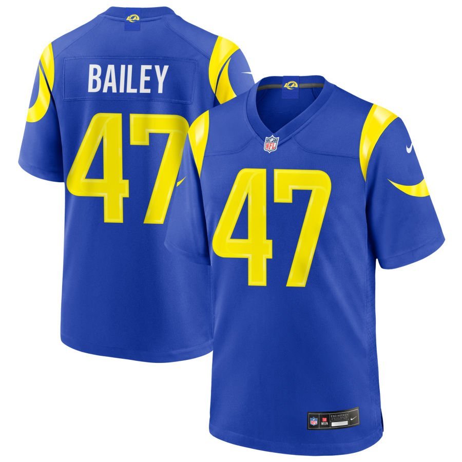 Wesley Bailey Men’s Nike Royal Los Angeles Rams Custom Game Jersey