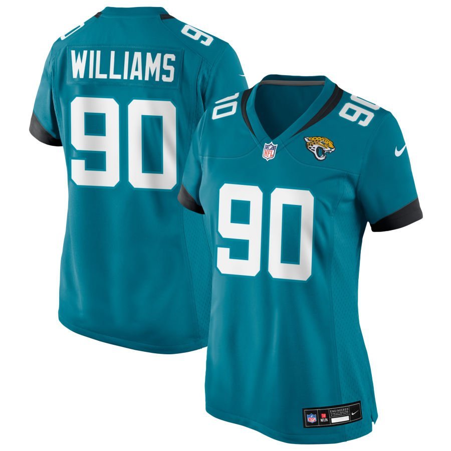 Wesley Williams Women’s Nike Teal Jacksonville Jaguars Custom Game Team Jersey