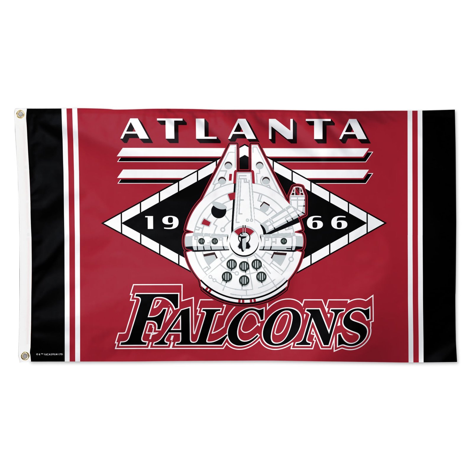 WinCraft Atlanta Falcons Disney x NFL Millennium Falcon 3′ x 5′ Single-Sided Deluxe Flag