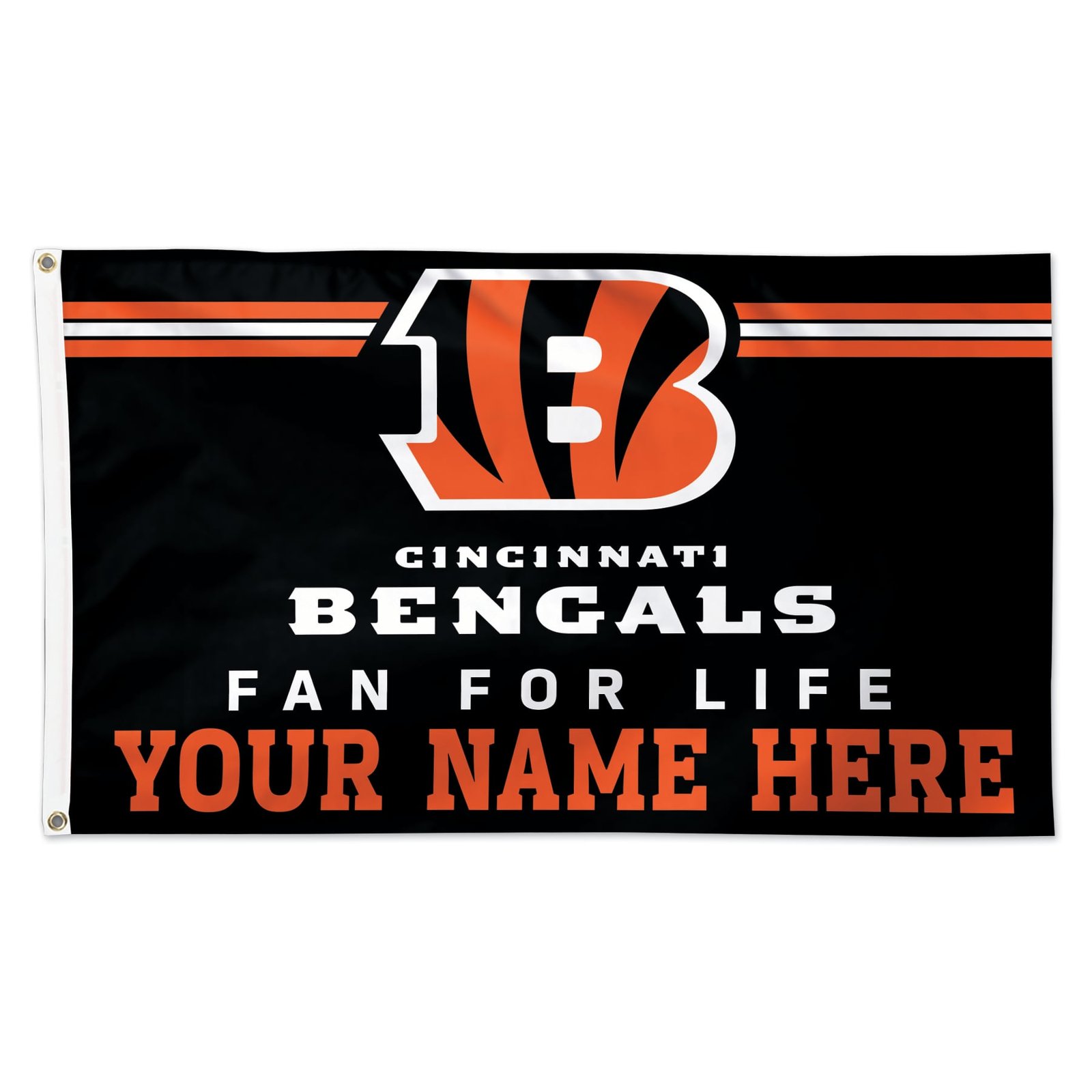 WinCraft Cincinnati Bengals 3′ x 5′ One-Sided Deluxe Personalized Flag