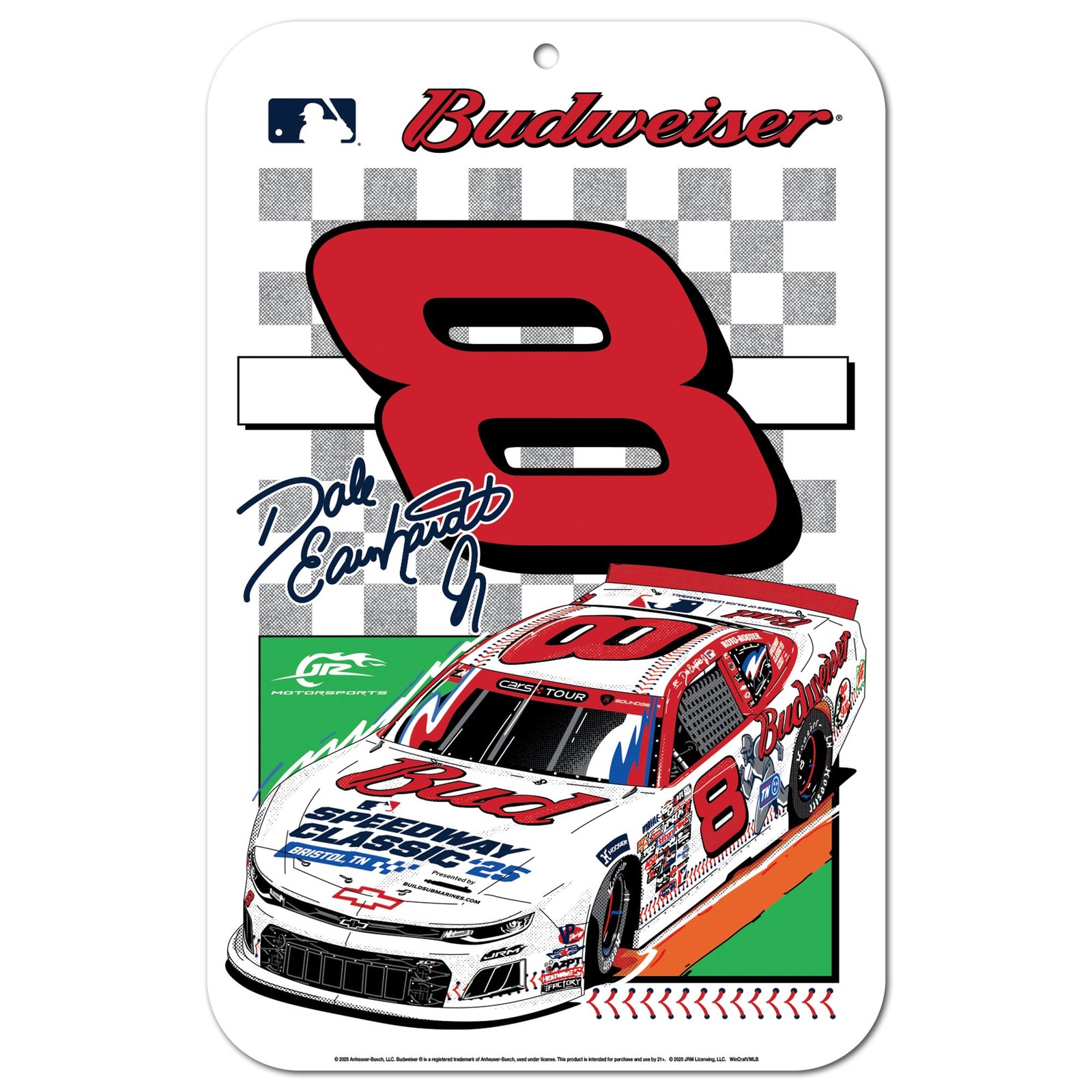 WinCraft Dale Earnhardt Jr. Budweiser Baseball 11″ x 17″ Indoor/Outdoor Sign