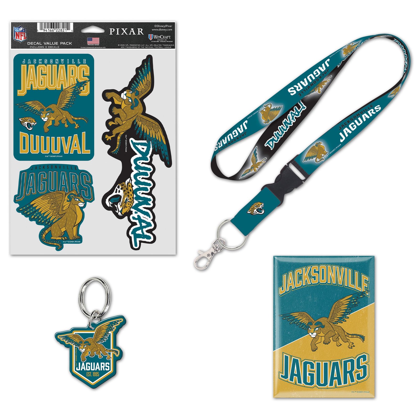 WinCraft Jacksonville Jaguars Disney x NFL Pepita Fan Pack