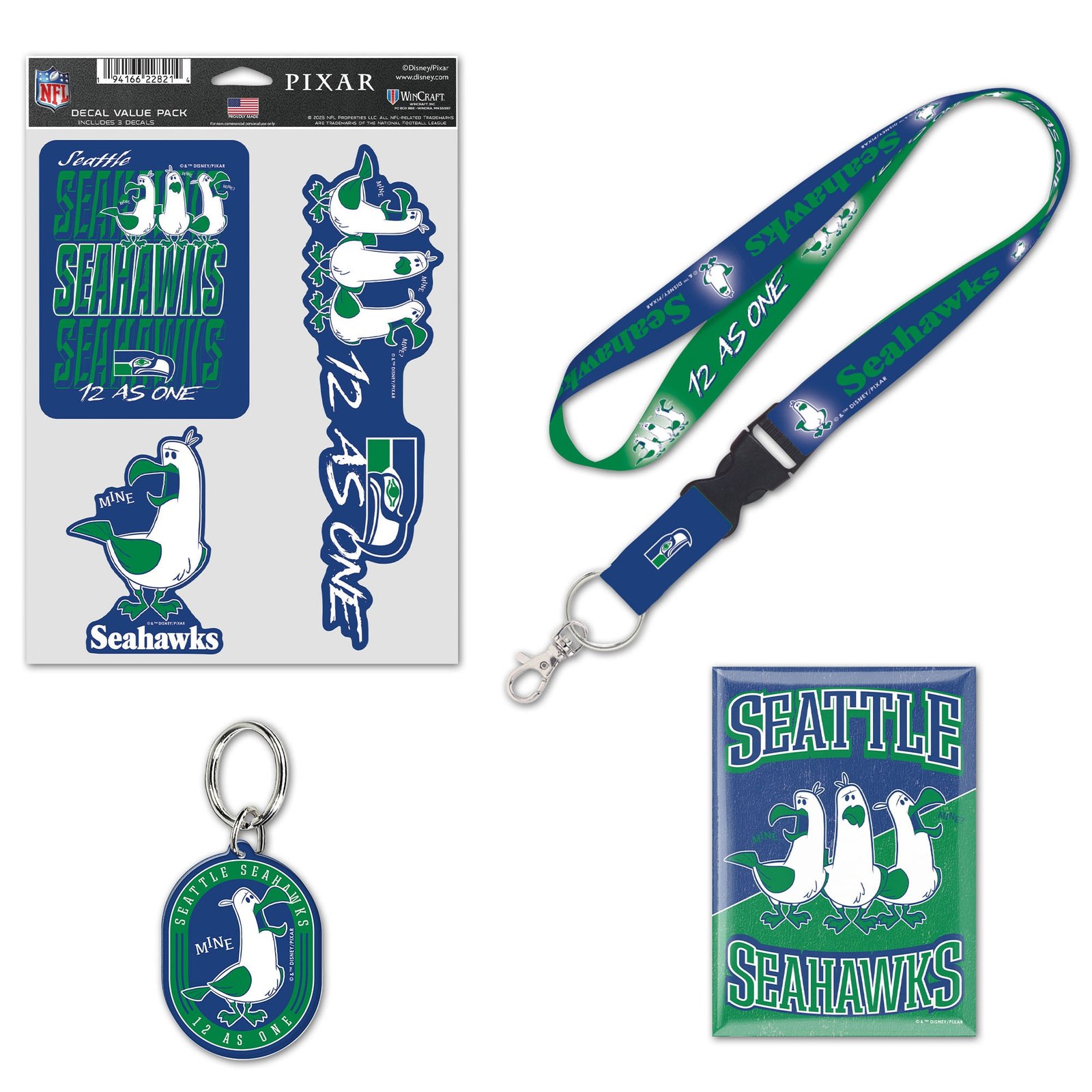 WinCraft Seattle Seahawks Disney x NFL Seagulls Fan Pack