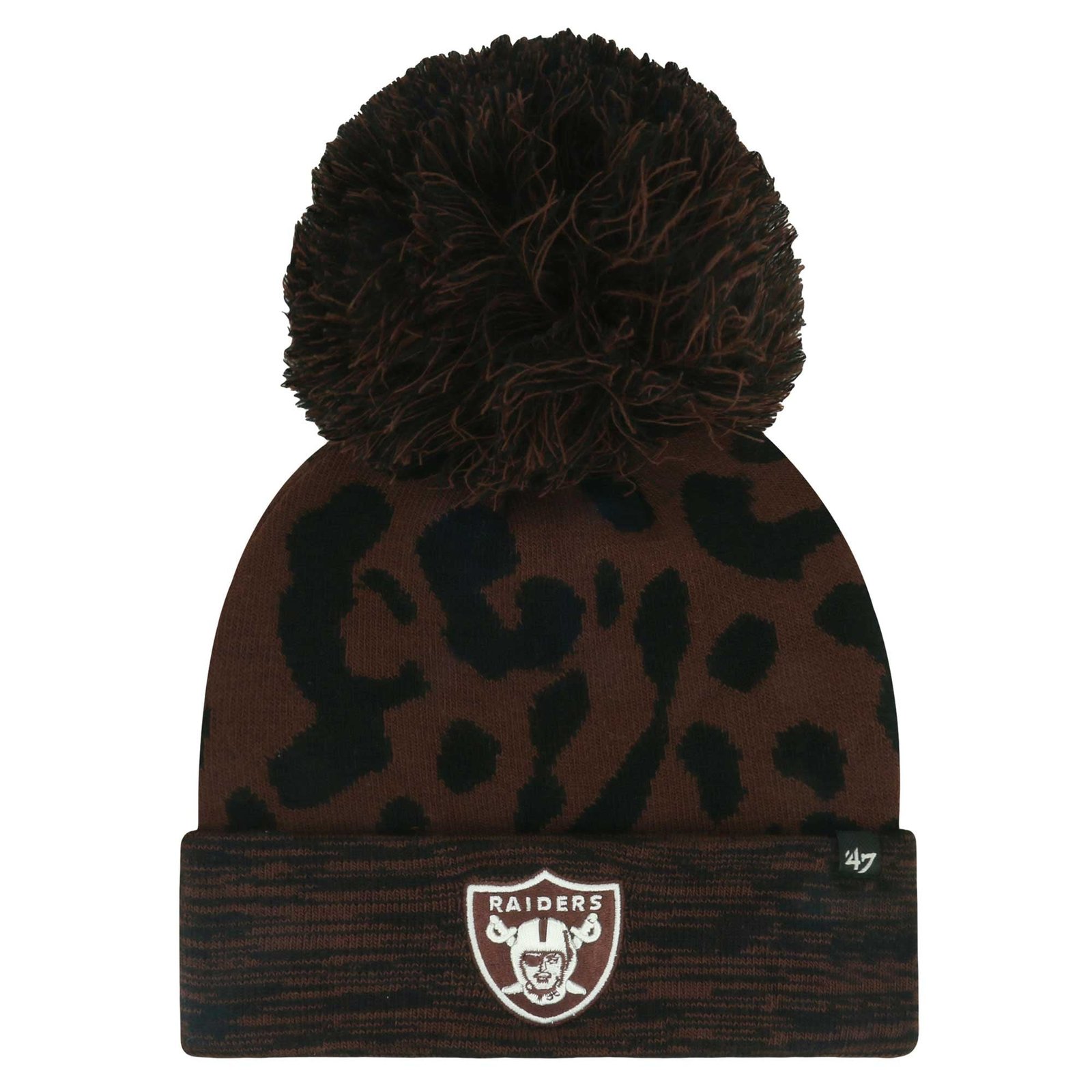 Women’s ’47 Brown Las Vegas Raiders Cacao Cuffed Knit Hat with Pom