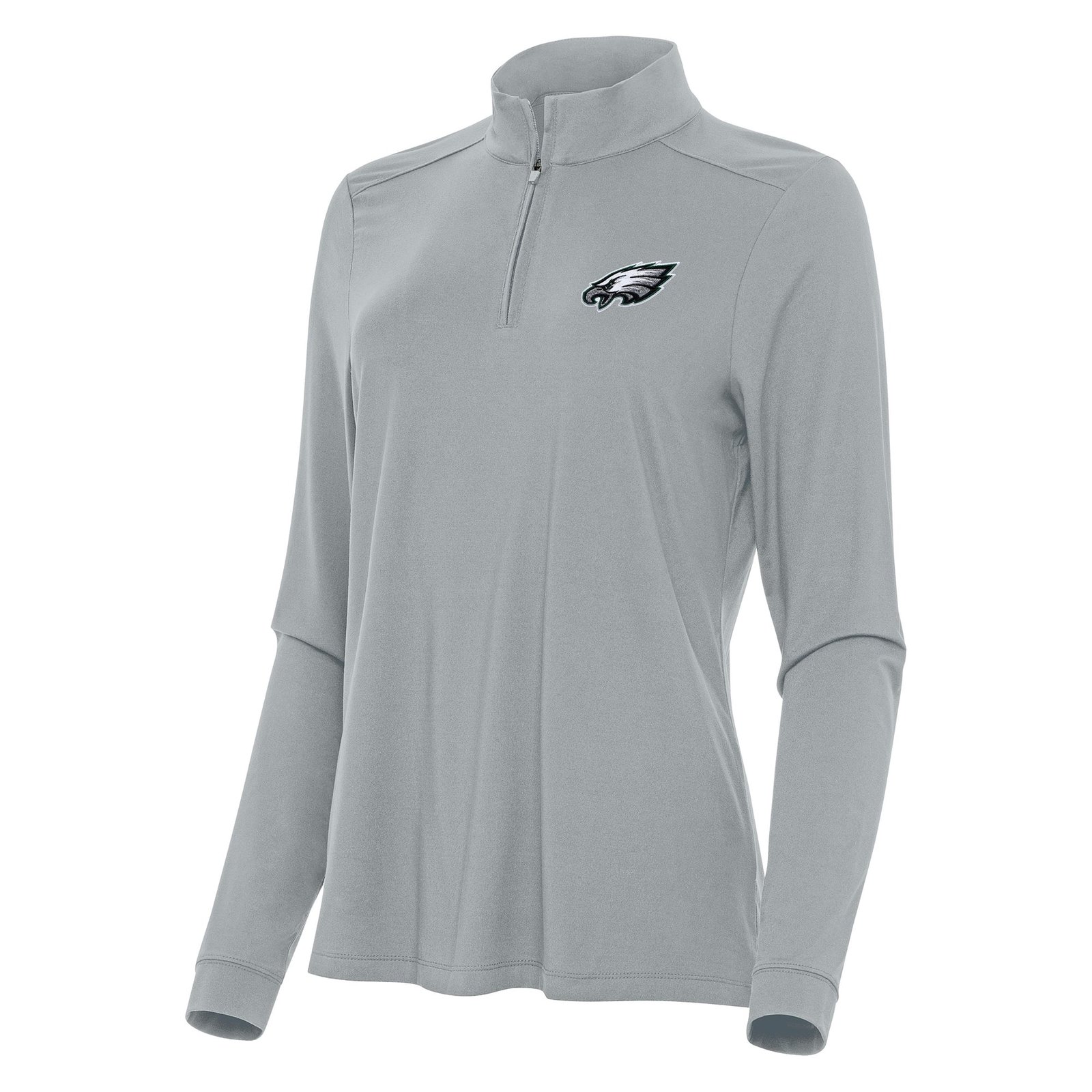Women’s Antigua Gray Philadelphia Eagles Intent Quarter-Zip Sweatshirt